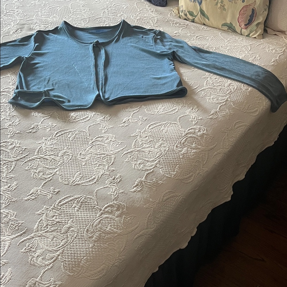 Flax by Jeanne Engelhart blue shrug